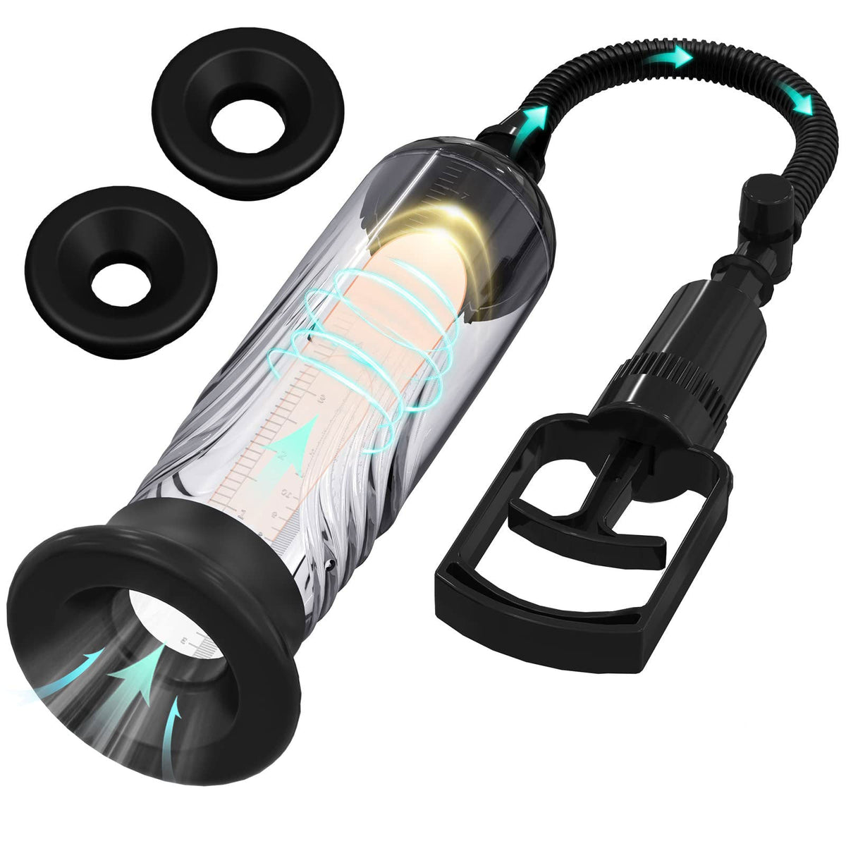 Penis Pump Kit - 3 ærmer og tilbehør