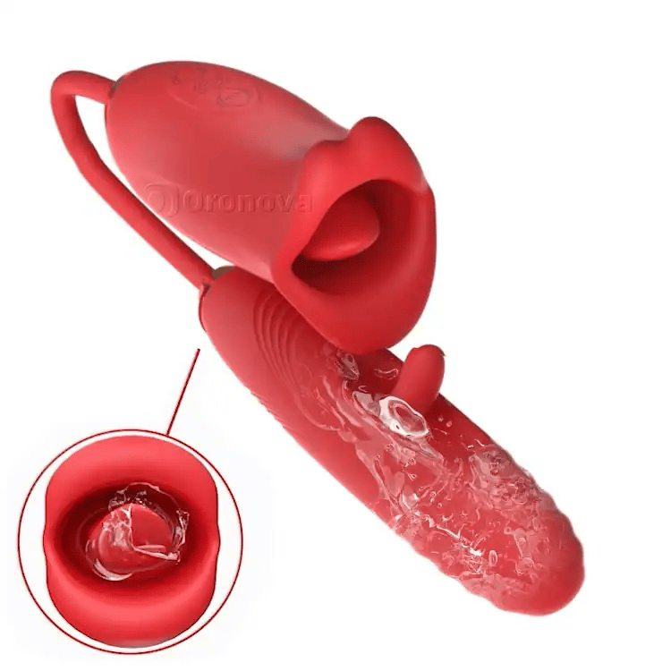 G Spot Flapping Vibrator med kyssefunktion og vibrerende tunge