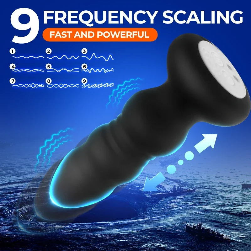 Vibrating Anal Plug - LED Light & Remote Control