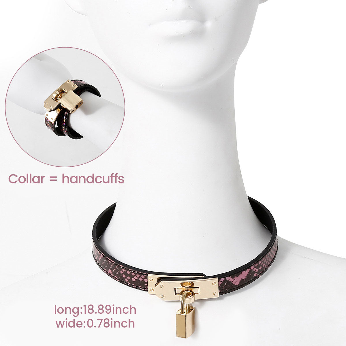 2-in-1 Leather Collar & Handcuffs