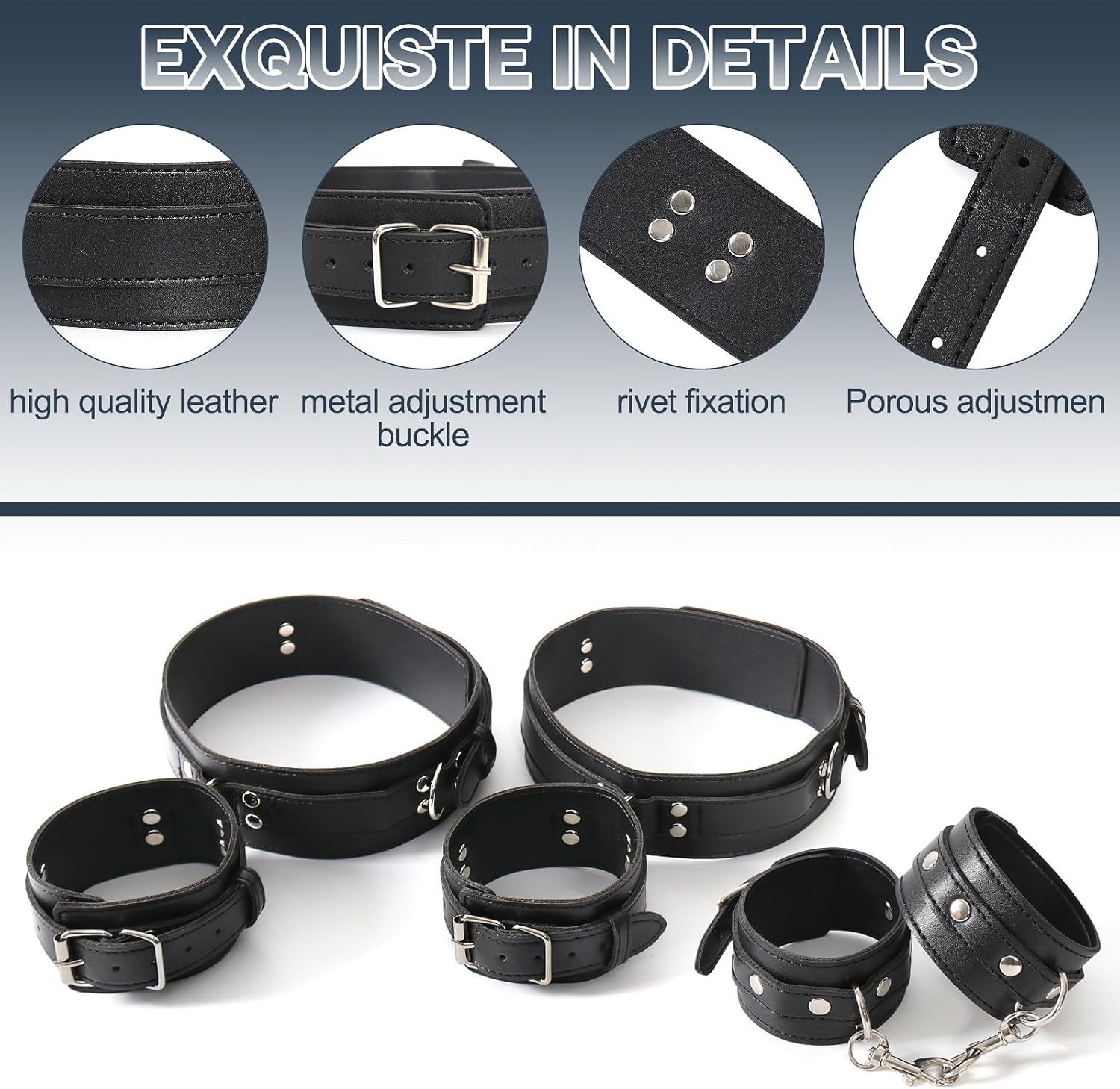 BDSM 3-in-1 Restraint Kit – Adjustable Wrist, Thigh & Ankle Straps