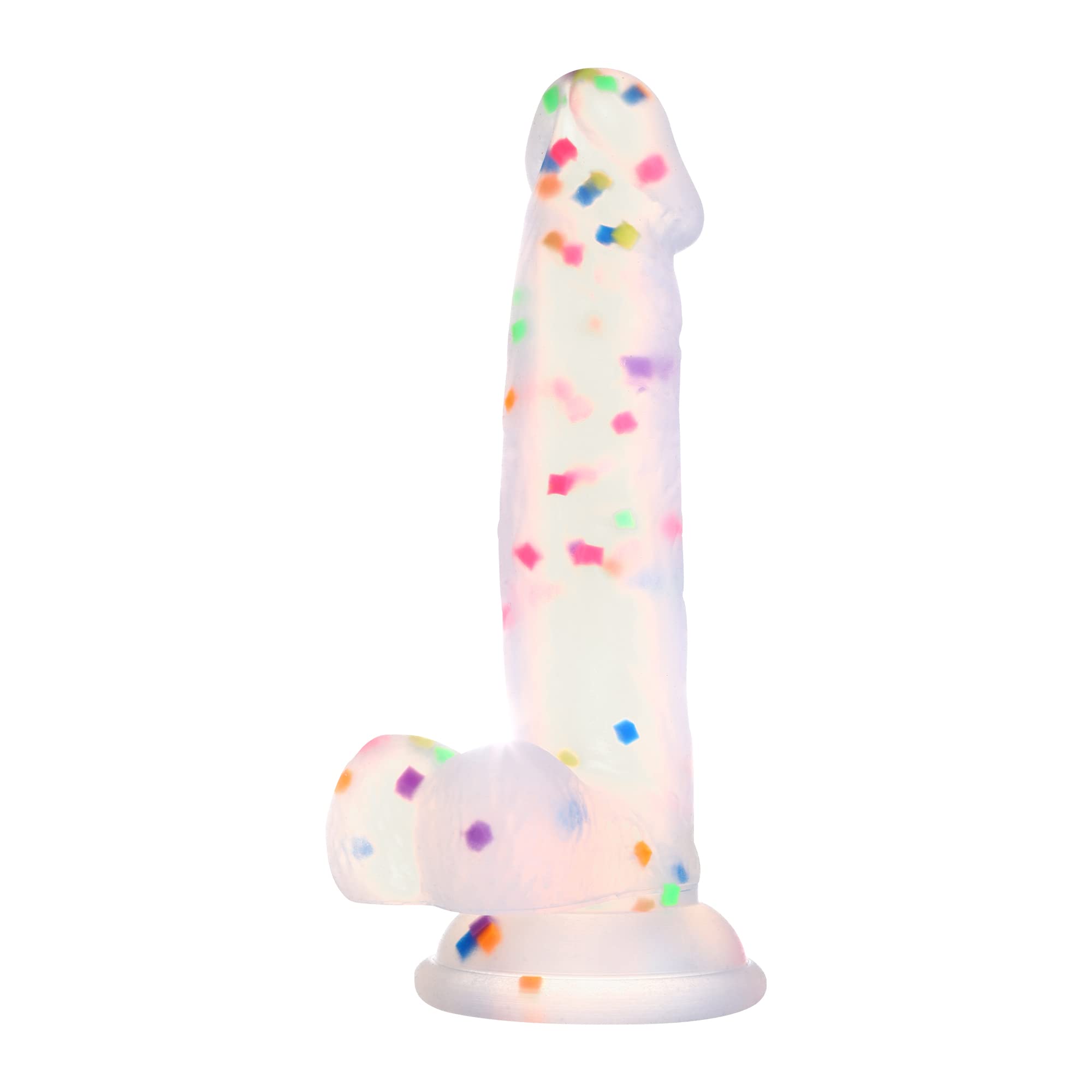 6.5 Inch Konfetti Silikone Dildo med stærk sugekop