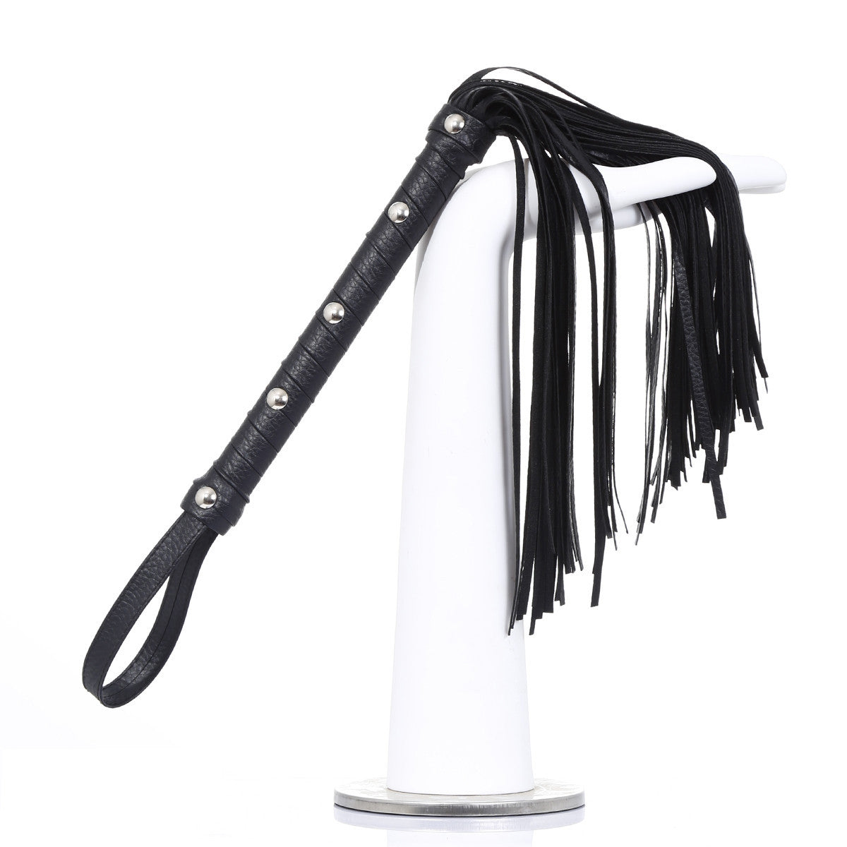 BDSM Leather Whip – Spiked Handle Flogger for Women & Couples