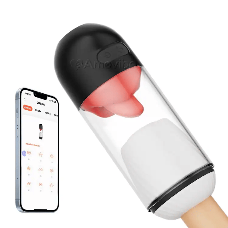App styret mandlig masturbator - tunge slikning og vibration