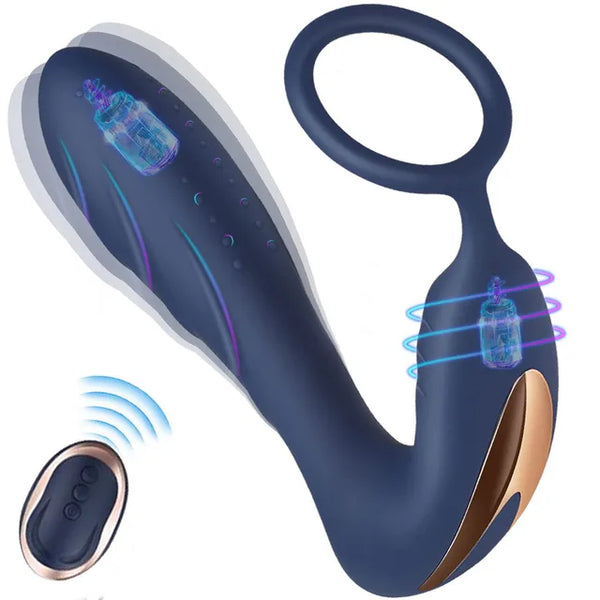 Prostata Vibrator med Penisring - Silikone G-punkt Stimulator