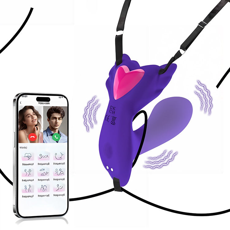 Bærbar dobbeltmotor vibrator med APP-kontrol til klitoris- og G-punktsstimulation