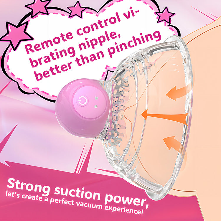 Vacuum Nipple Vibrator med 10 vibrationsindstillinger & trådløs fjernbetjening