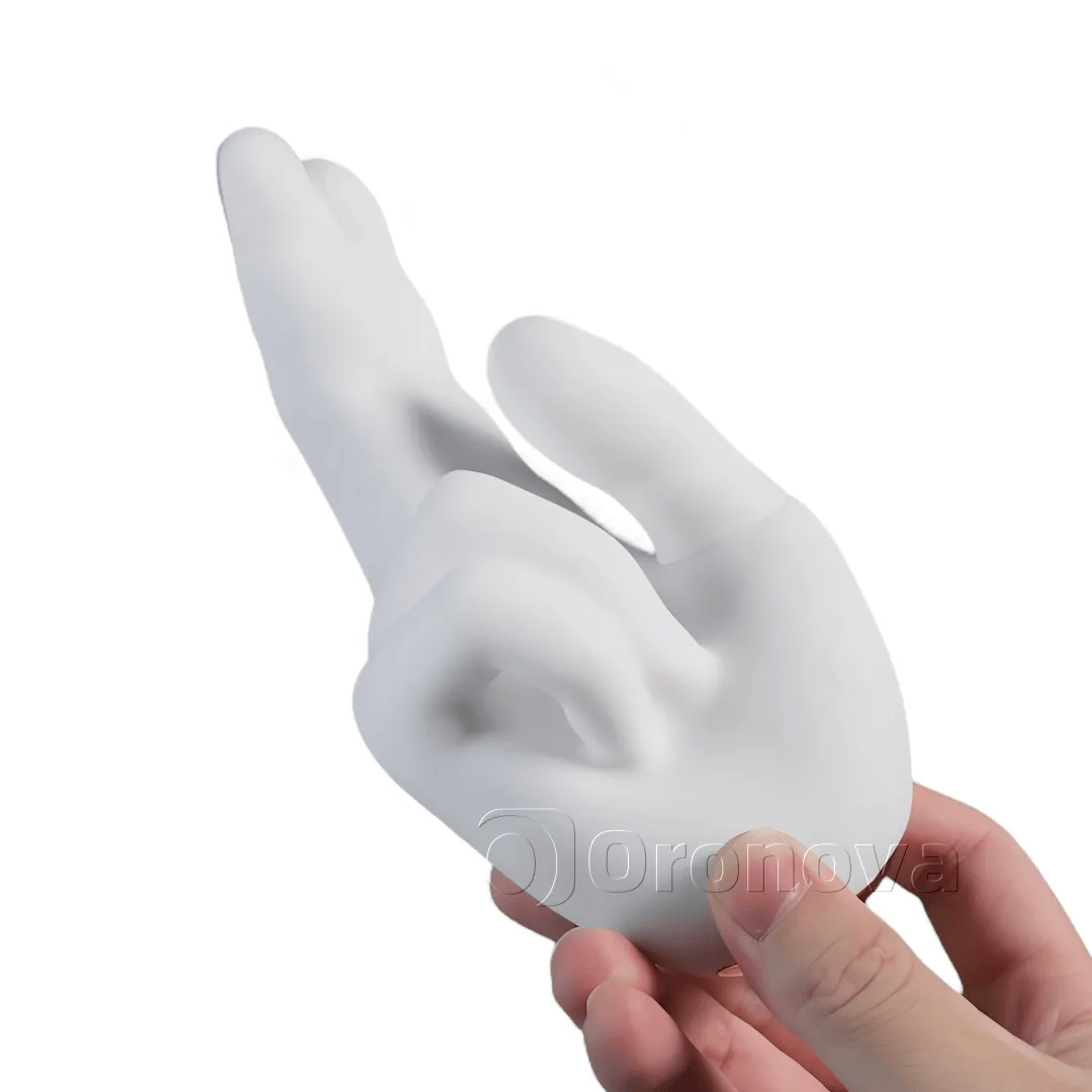 Håndformet varmevibrator–10 vibrationsfunktioner, 10 bankemønstre og stimulering med to fingre
