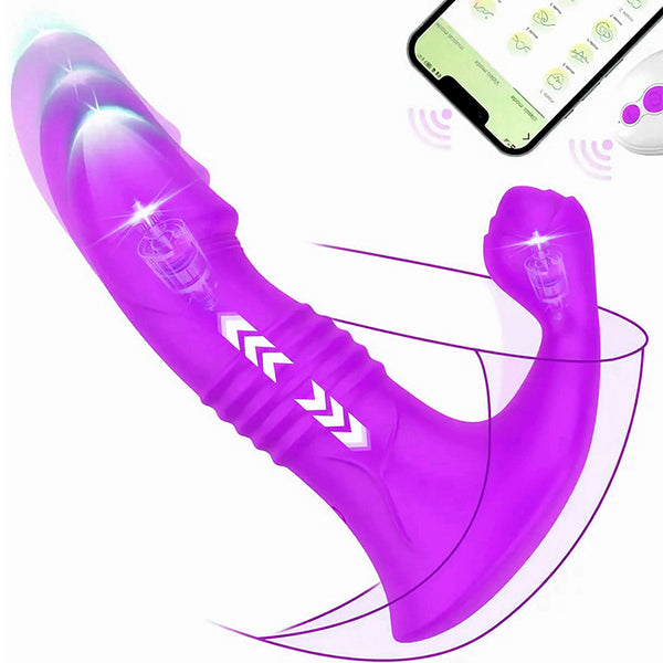 App-styret Thrusting Realistisk Vibrator med Vibration