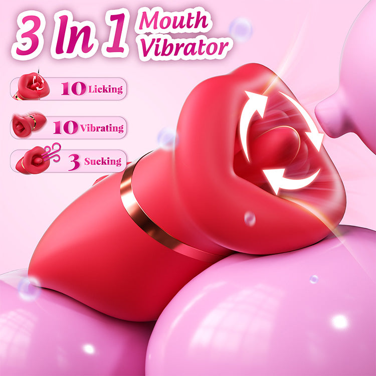3-in-1 Mouth Vibrator – Suction, Licking & Vibration