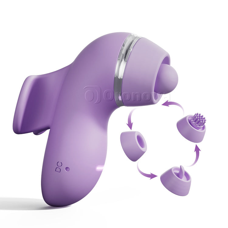 4-i-1 Multifunktionsvibrator | Flappende, slikning, børstning og sugende nydelse