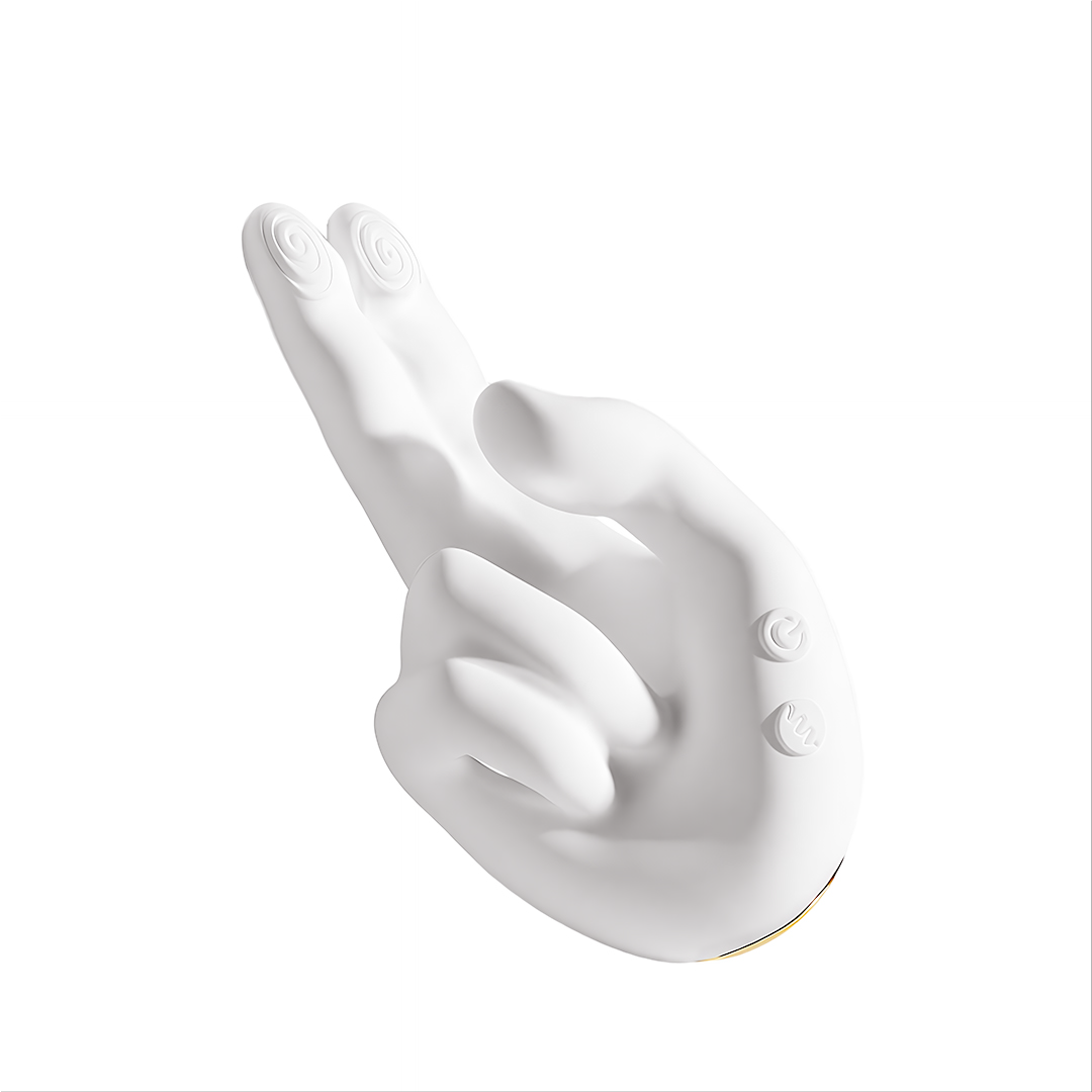 Håndformet varmevibrator–10 vibrationsfunktioner, 10 bankemønstre og stimulering med to fingre