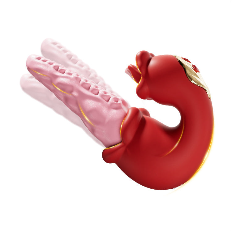 2-i-1 Blæksprutte Vibrator med Tunge Frækhed – 10 Vibrationsindstillinger