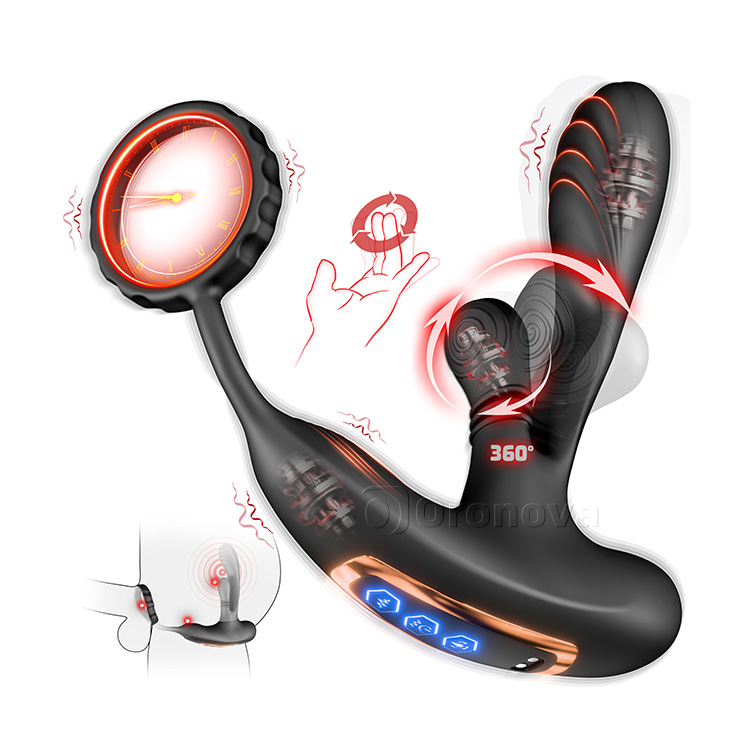 Prostate Massager with Gyration Function and Triple Vibrantions