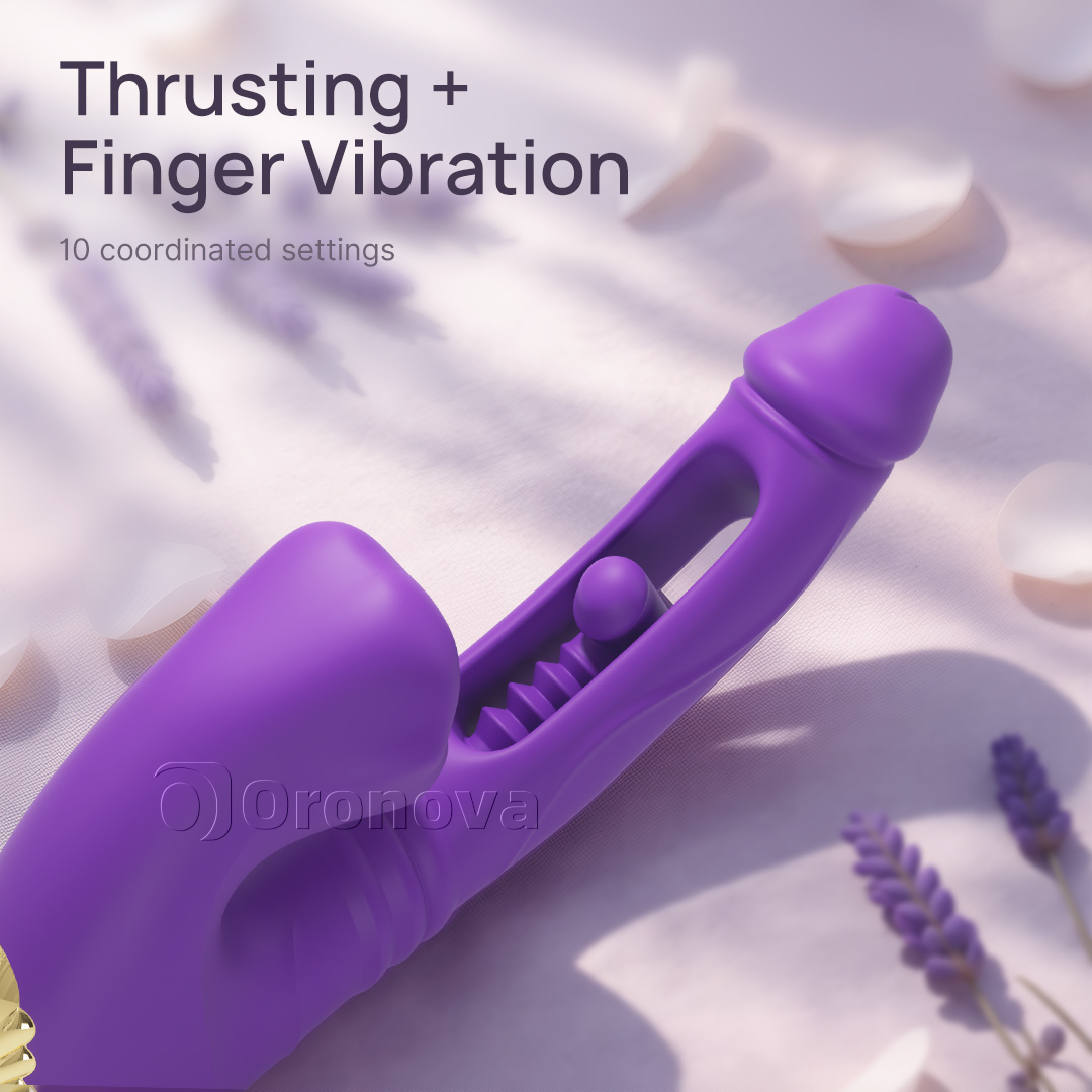 Hul penetrerende vibrator med fingertipsvibration, hovedvibration og stimulering af bide-læbe