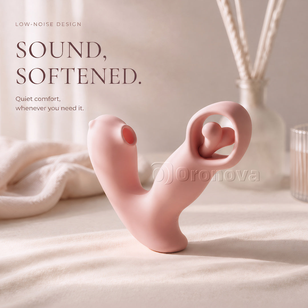 Tre-i-en smart app-styret rotations-, vibrations-, luftstrøms- og pulsvibrator
