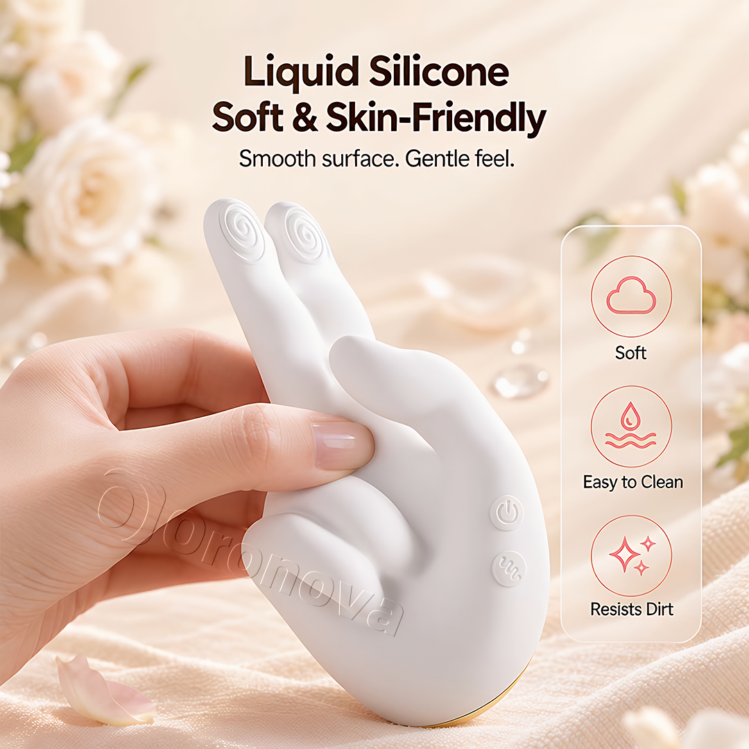 Håndformet varmevibrator–10 vibrationsfunktioner, 10 bankemønstre og stimulering med to fingre