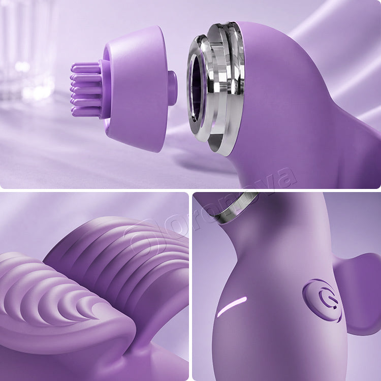 4-i-1 Multifunktionsvibrator | Flappende, slikning, børstning og sugende nydelse