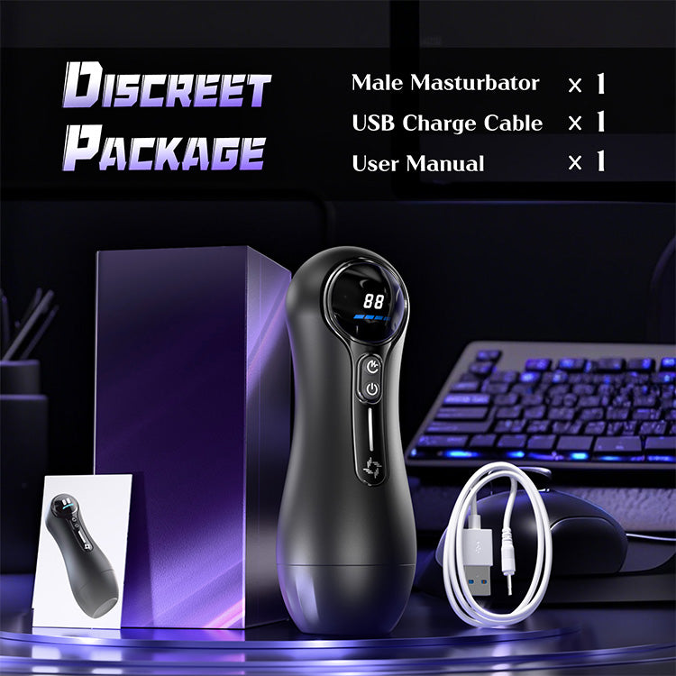 Automatisk mandlig masturbator – 4 sugemoduser, 9 vibrationer, LED-display