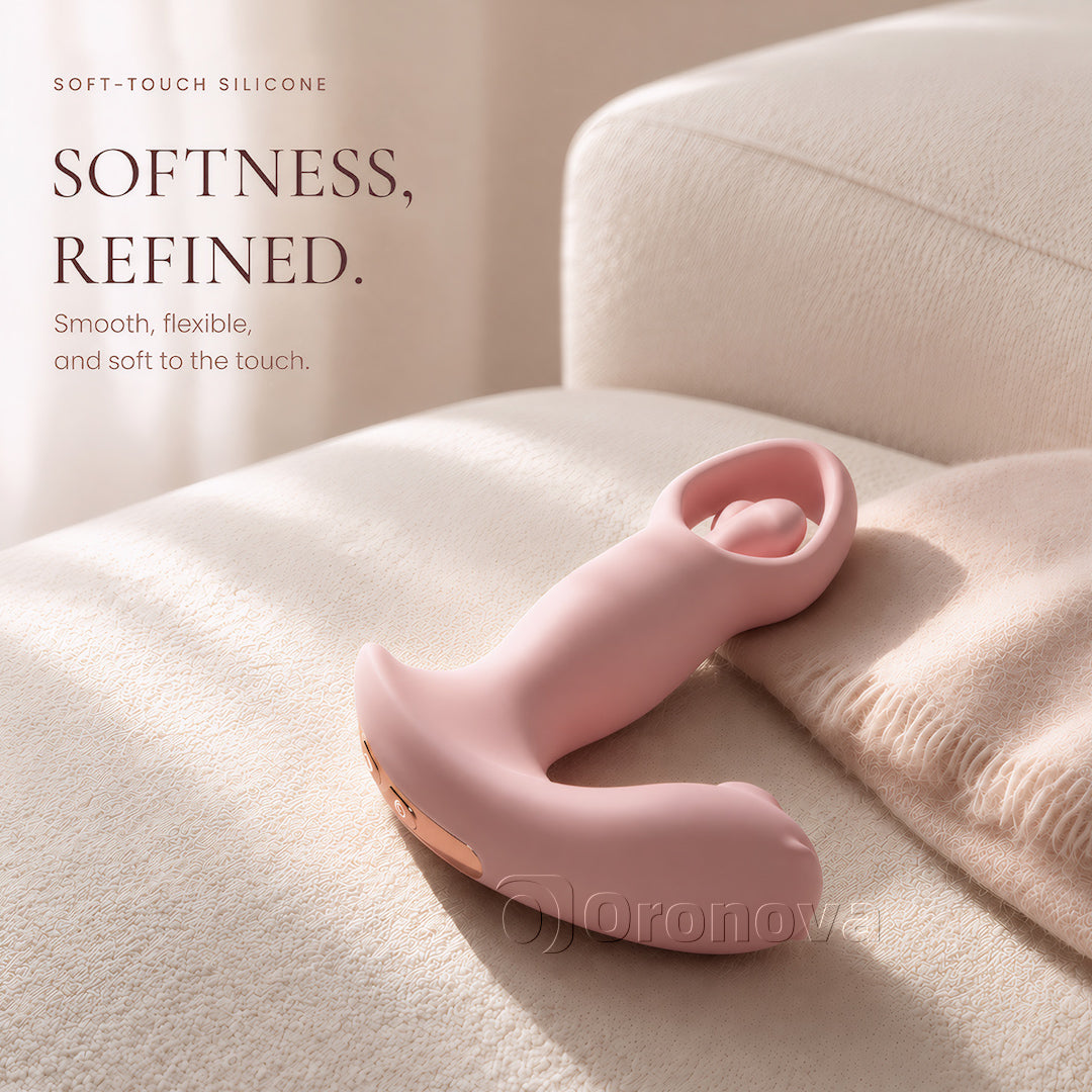 Tre-i-en smart app-styret rotations-, vibrations-, luftstrøms- og pulsvibrator