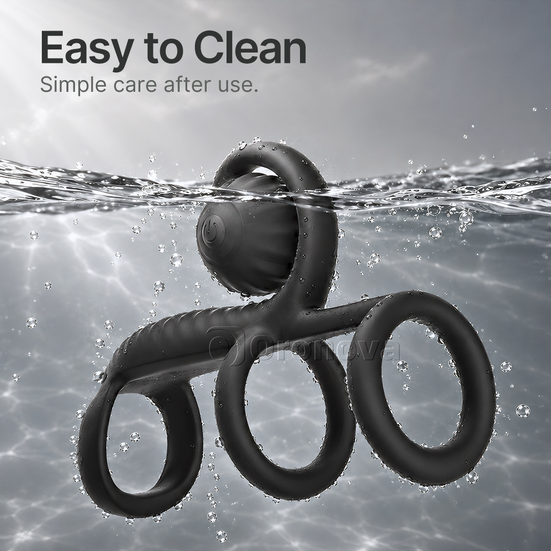 Three Ring Design Dual Vibration Remote Control Rounded Vibration Head