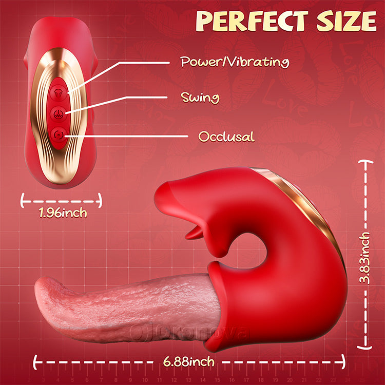 3-i-1 dildo vibrator – Rose legetøj med G-punkt, klitoris- og tungefunktion