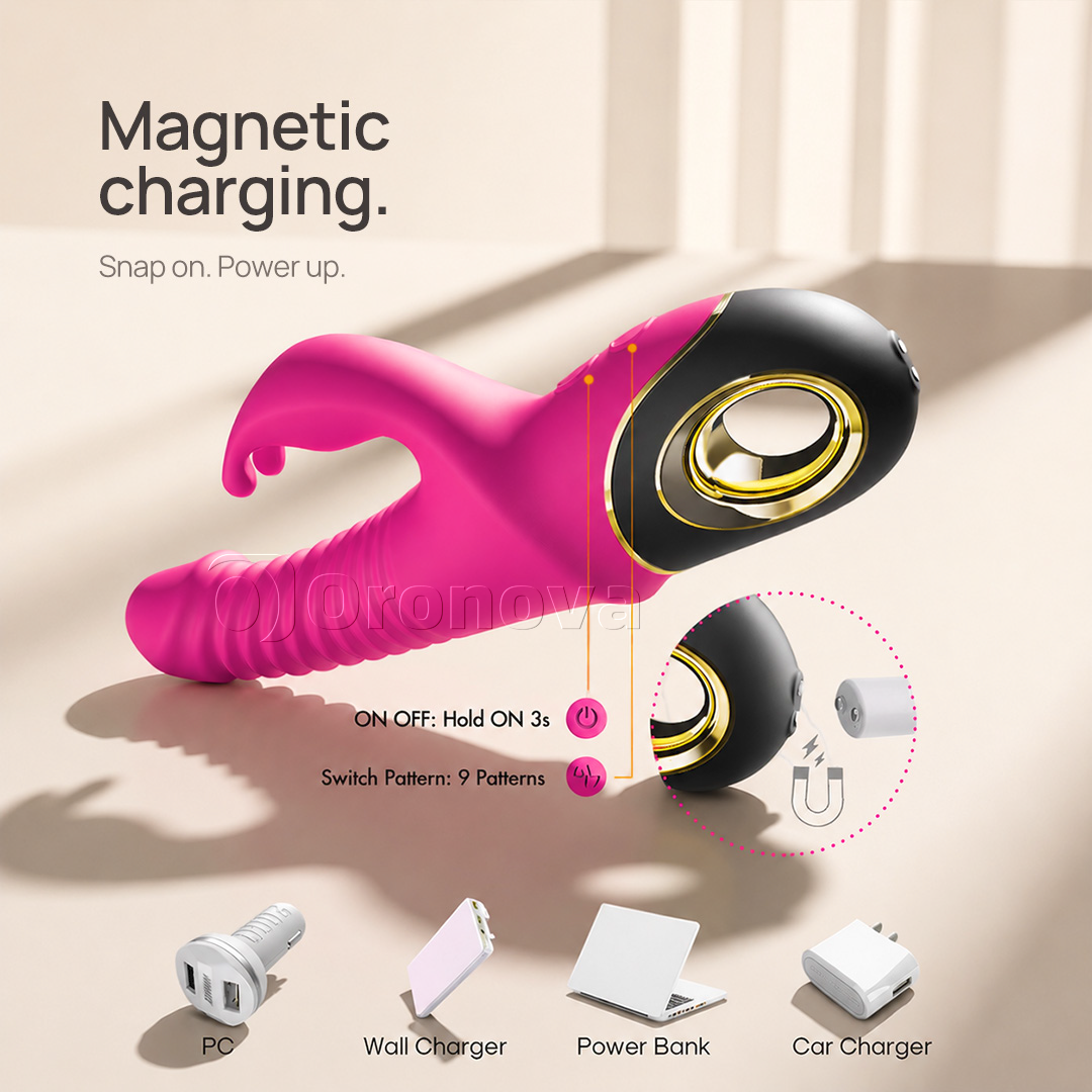 3-i-1-stødende og roterende vibrator med 9 rotationsindstillinger. Uendelige muligheder.