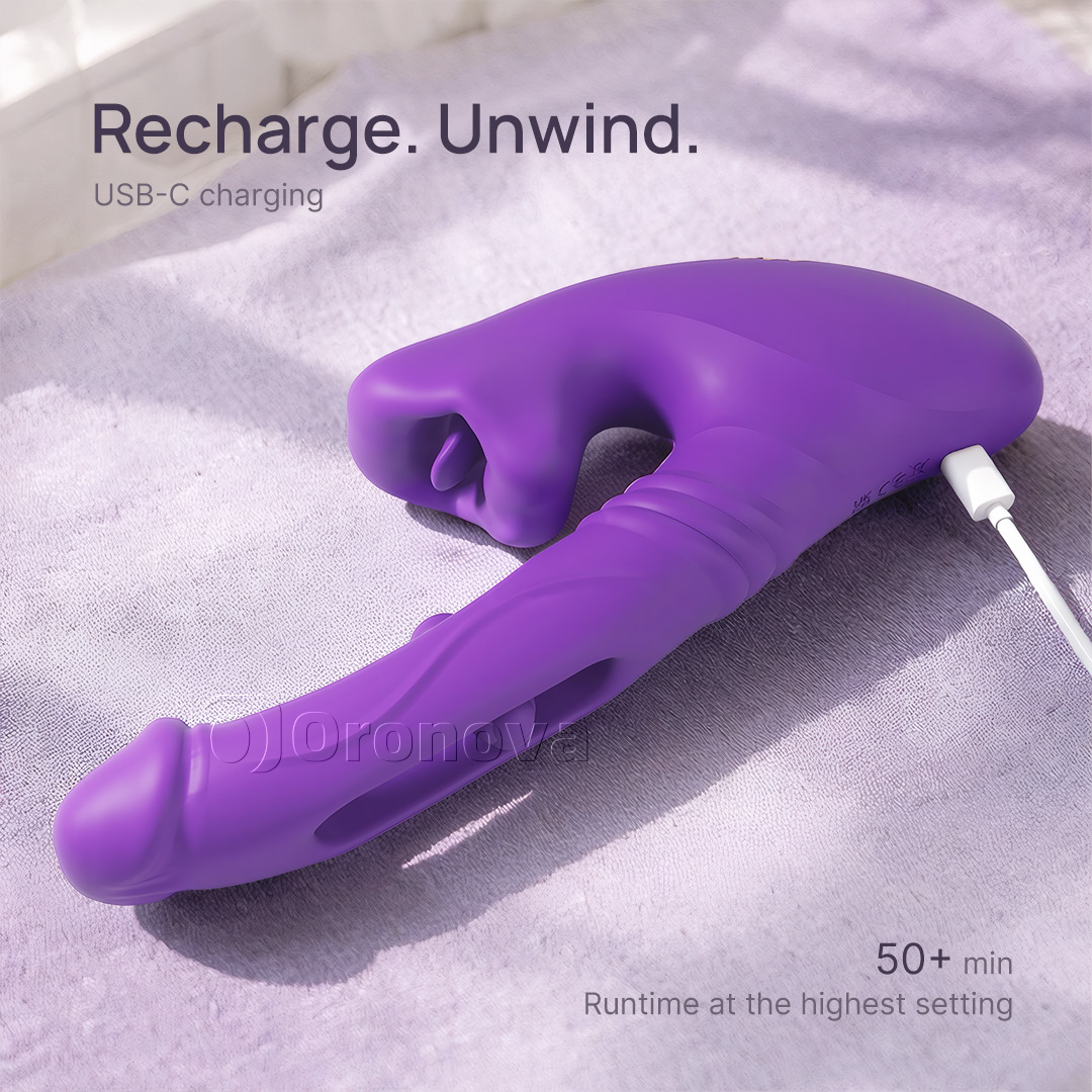 Hul penetrerende vibrator med fingertipsvibration, hovedvibration og stimulering af bide-læbe