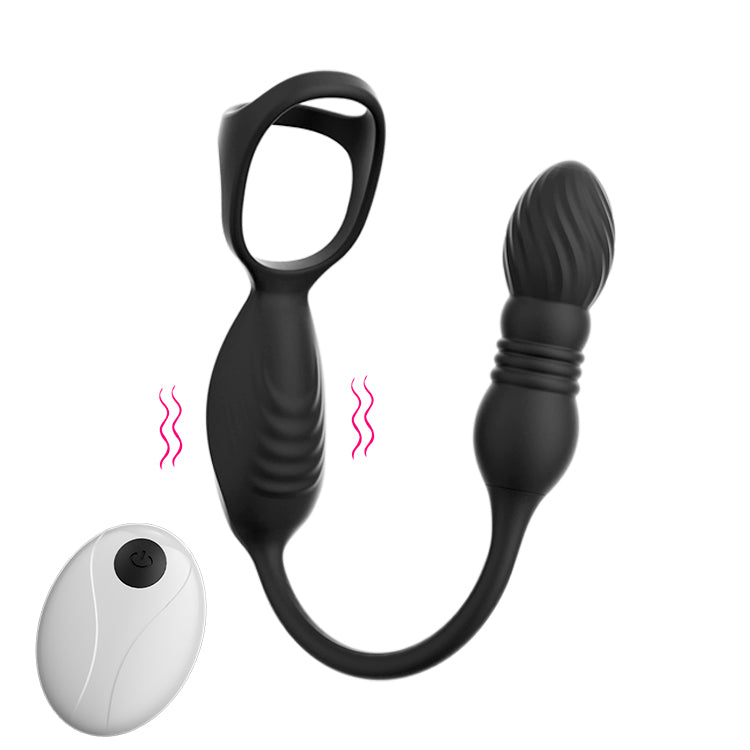 Bærbar Thrusting Prostata Massager - 10 Vibrationer & Fjernbetjening