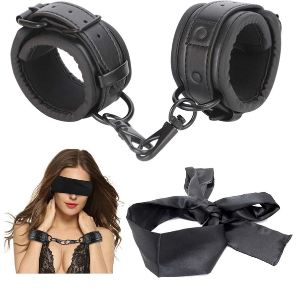 BDSM Restraint Kit – Justerbare Håndjern & Øjenbind til Intim Bondage Leg