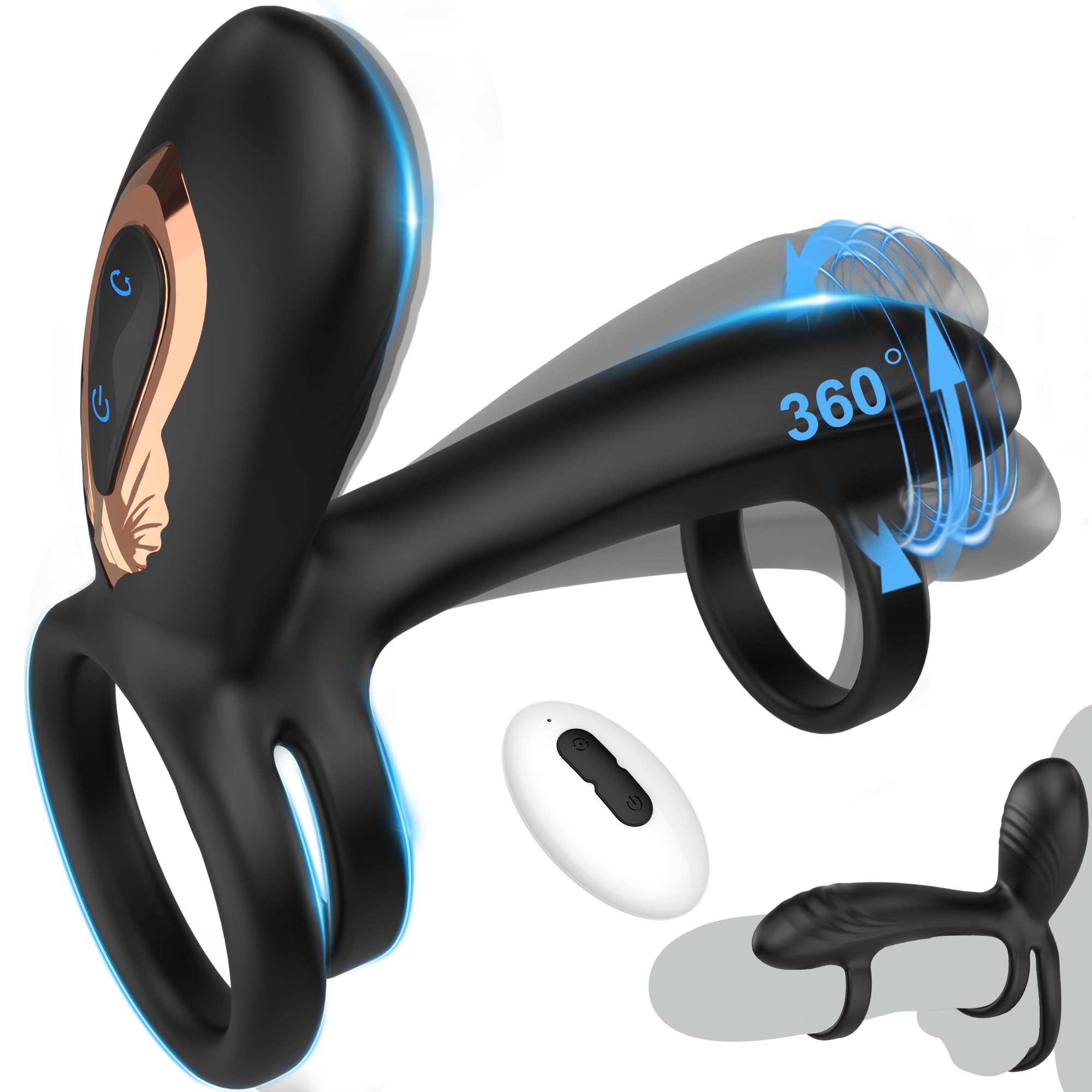 360° Twist Cock Ring – Penis- og testikelstimulation, 10 vibrationsindstillinger