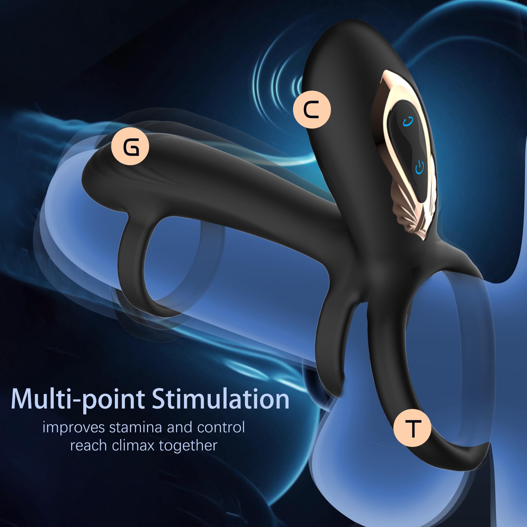 360° Twist Cock Ring – Penis- og testikelstimulation, 10 vibrationsindstillinger
