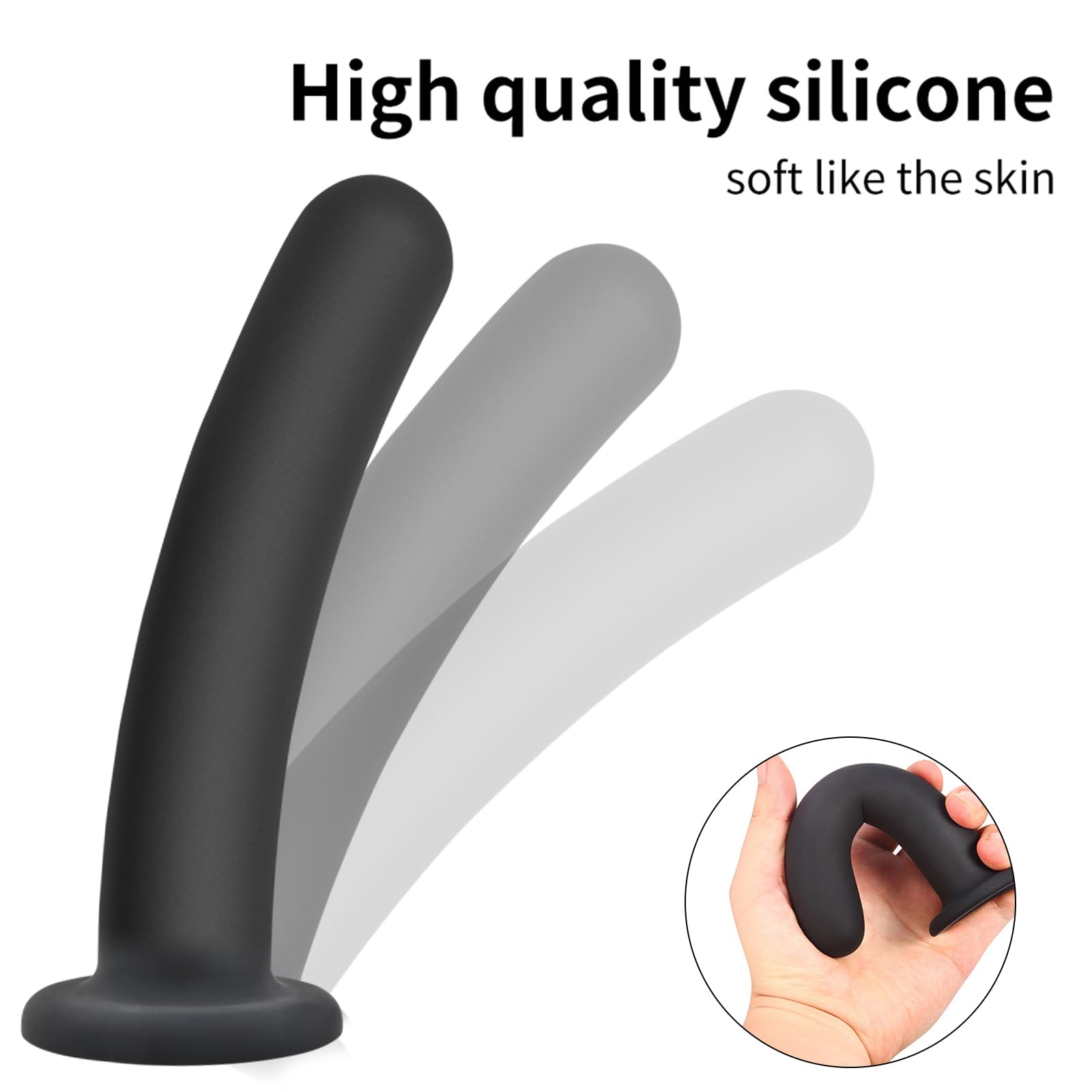 Silikone anal plug sæt med sugekop til prostata- og G-punktsleg