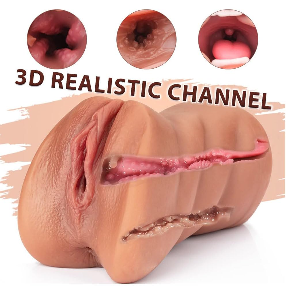 6.9 Inch Realistic Pocket Pussy Flesh-colored 3-in-1 Male Masturbator