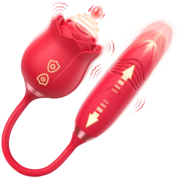 Rose Thrusting Vibrator - Sugende & Vibrerende