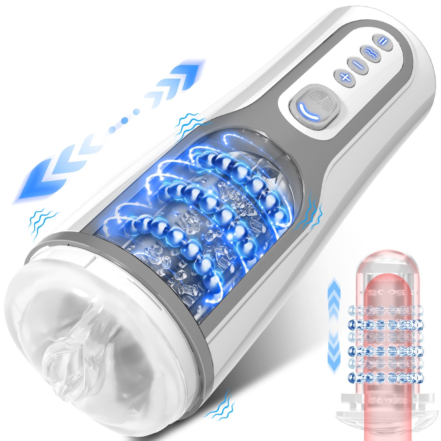 Sensuel roterende rulle-masturbator med intens stimulering
