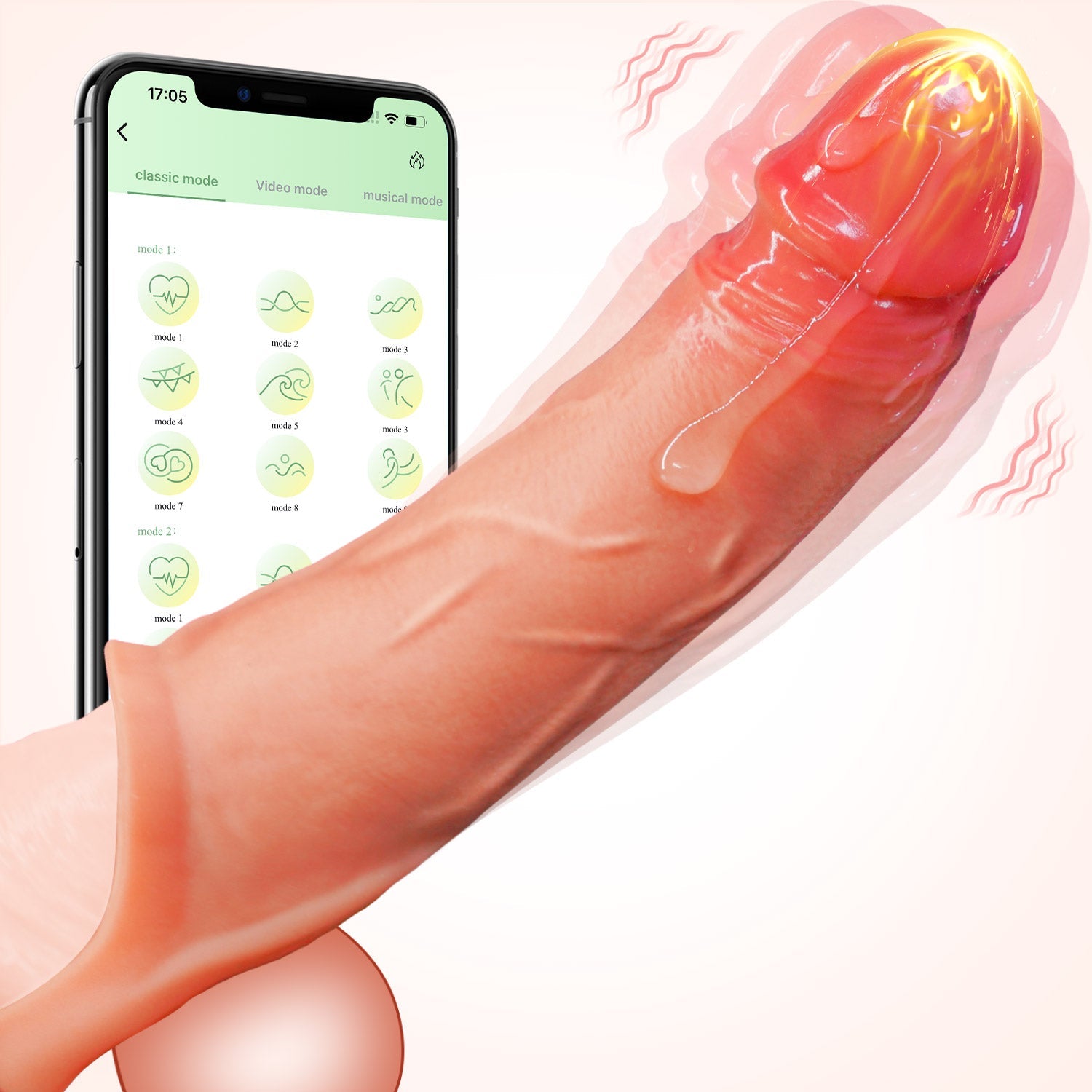 Penis Sleeve Cock Ring - Vibrerende & App-styret