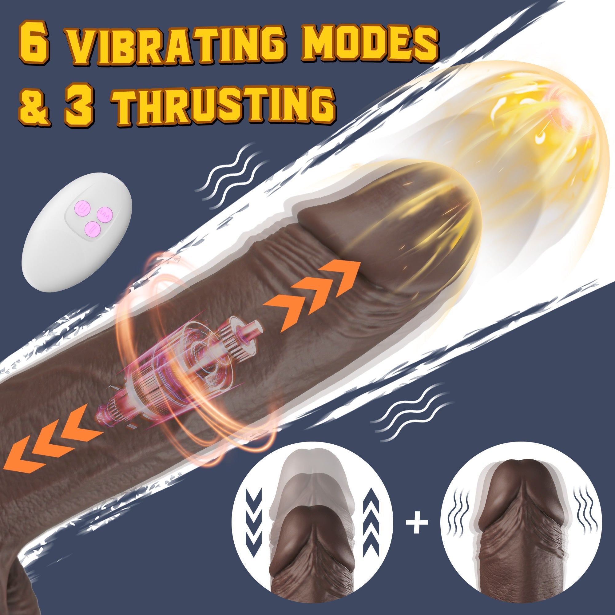 8 Inch 21cm Livagtig Realistisk Vibrerende Dildo til Ultimativ Nydelse