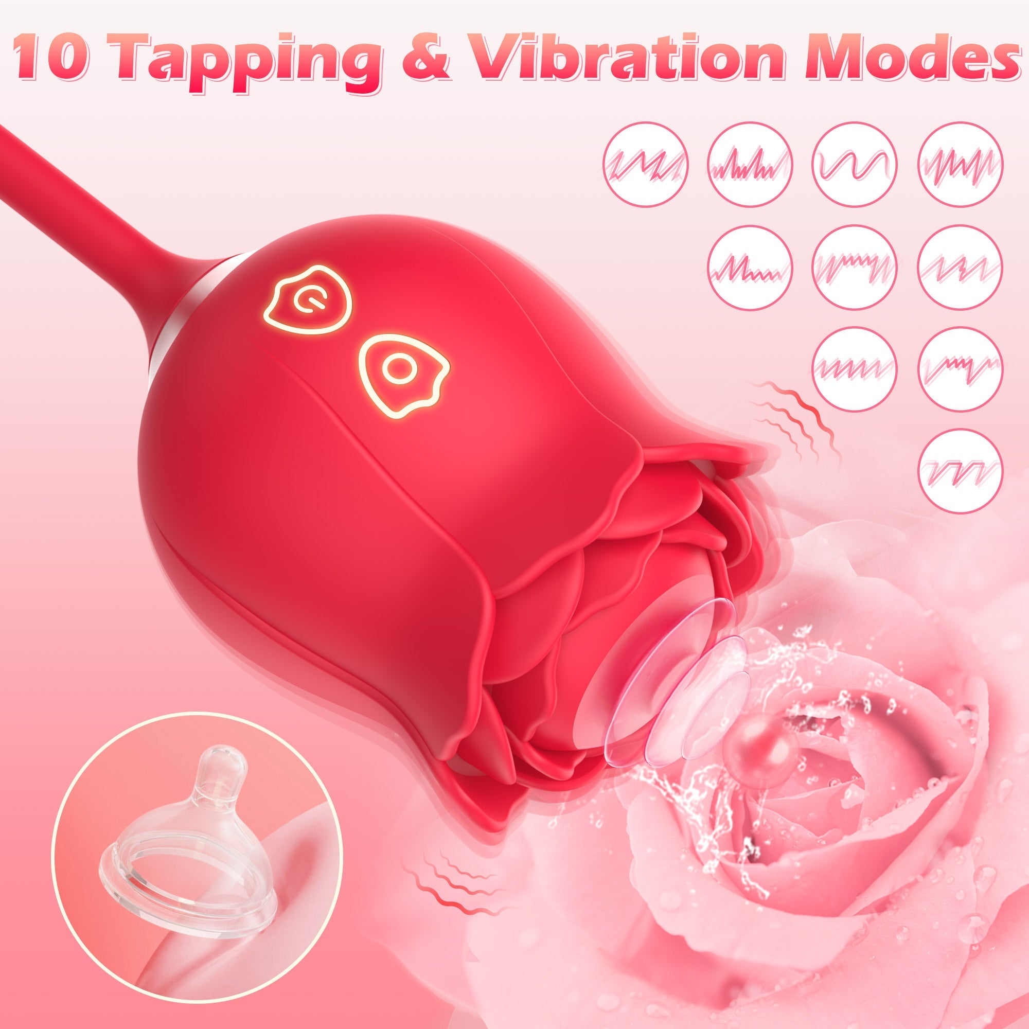 Rose Thrusting Vibrator - Sucking & Vibrating