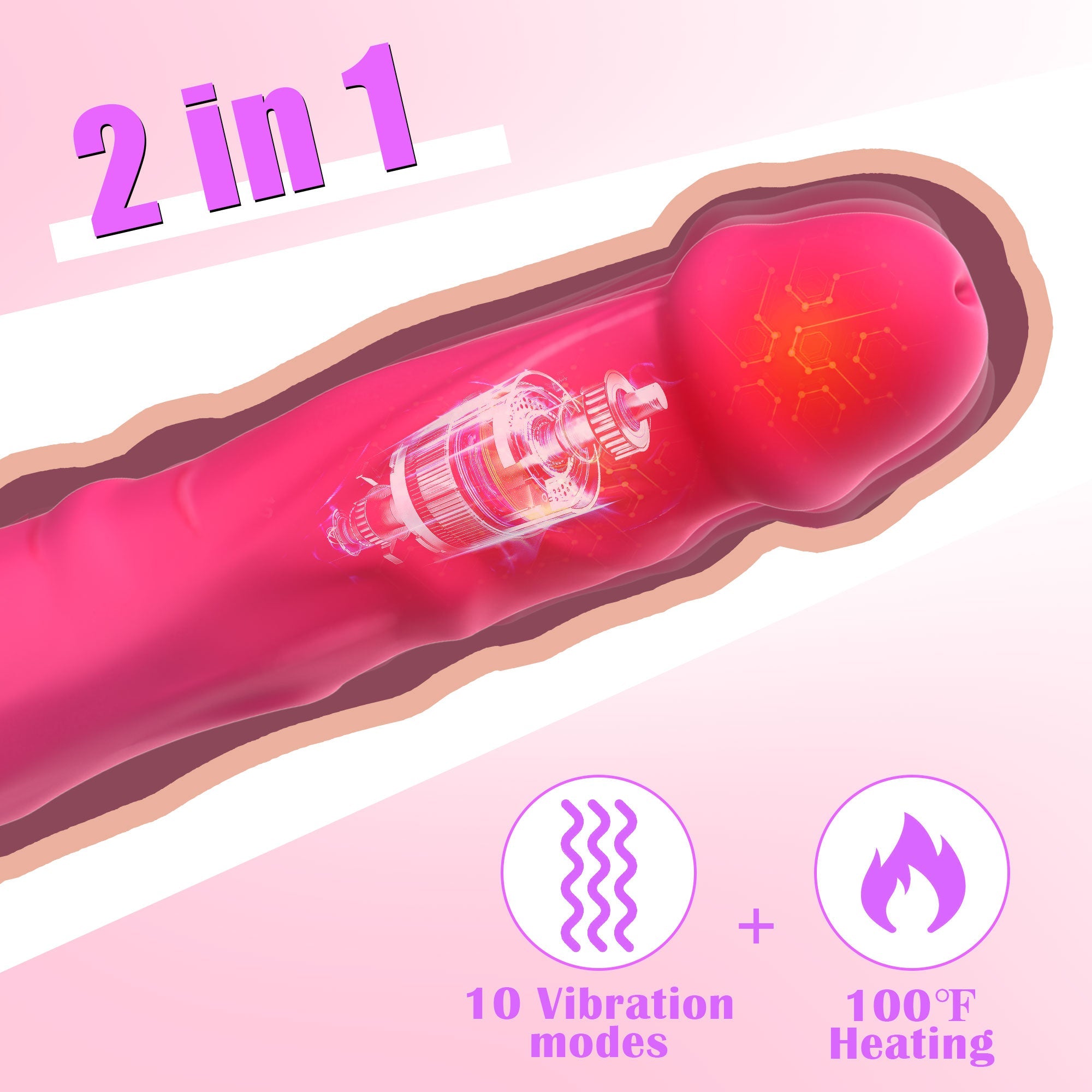 Dildo G spot Vibrator - Thrusting & Heating