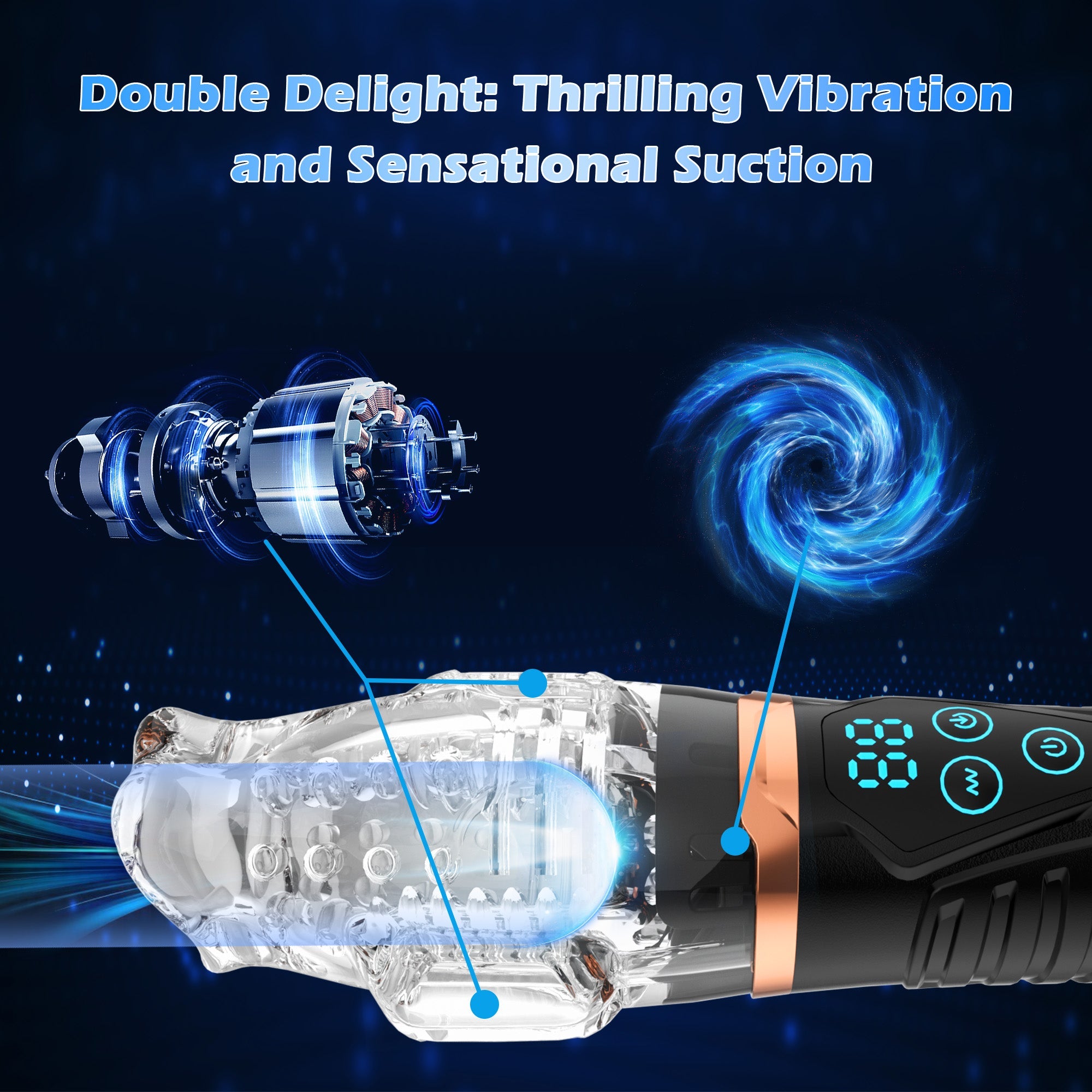 Multi-Functional Suction Masturbator with 10 Vibration Patterns