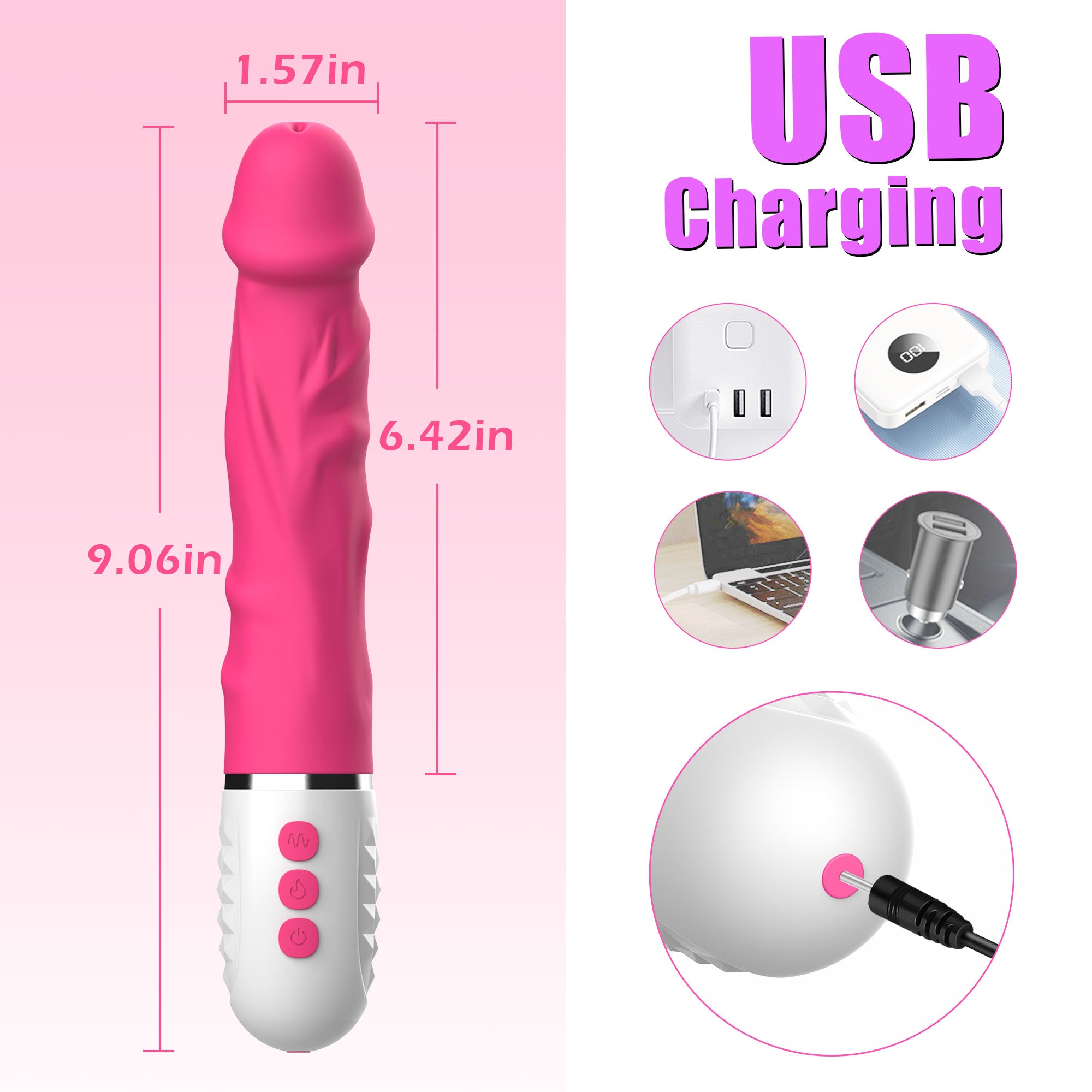 Dildo G spot Vibrator - Thrusting & Heating