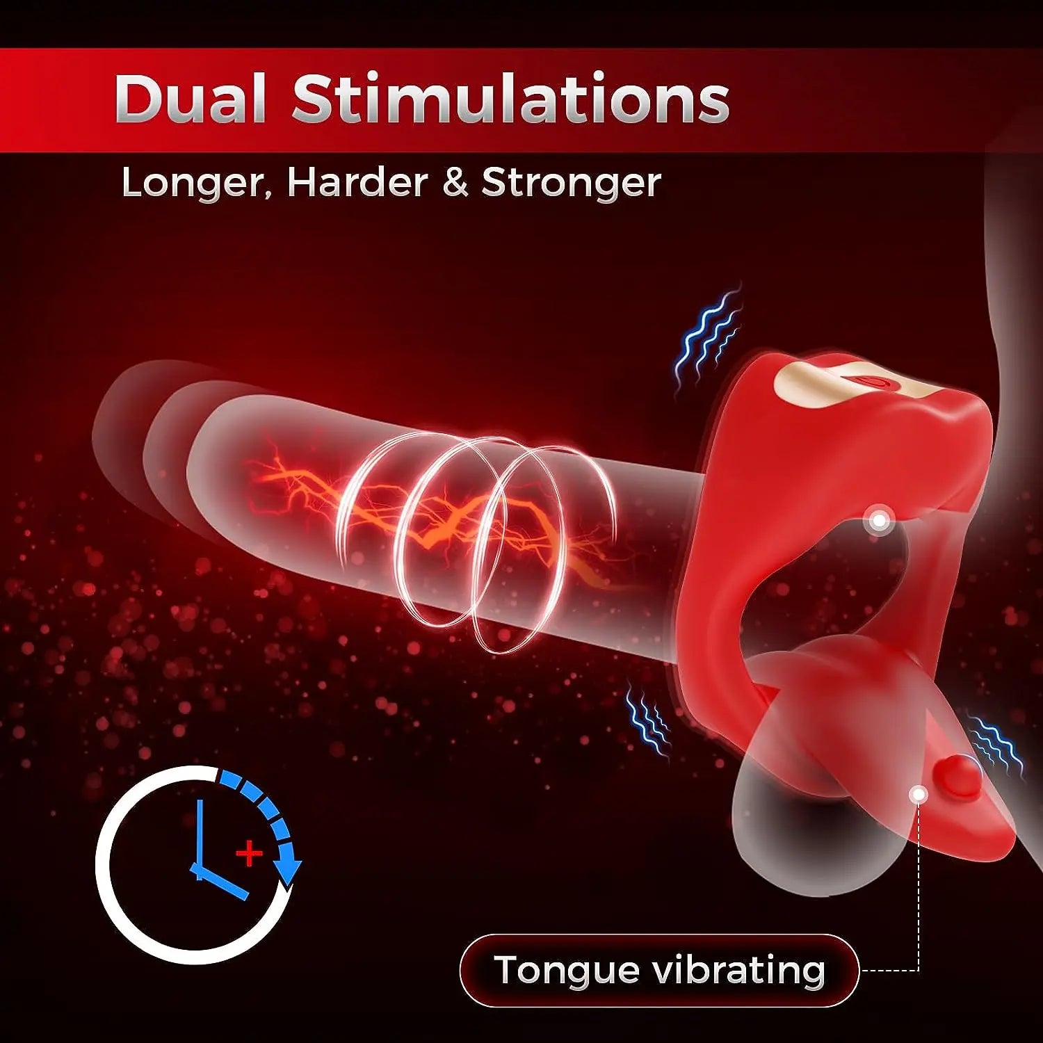 Tunge Cock Ring - Vibration & Par legetøj