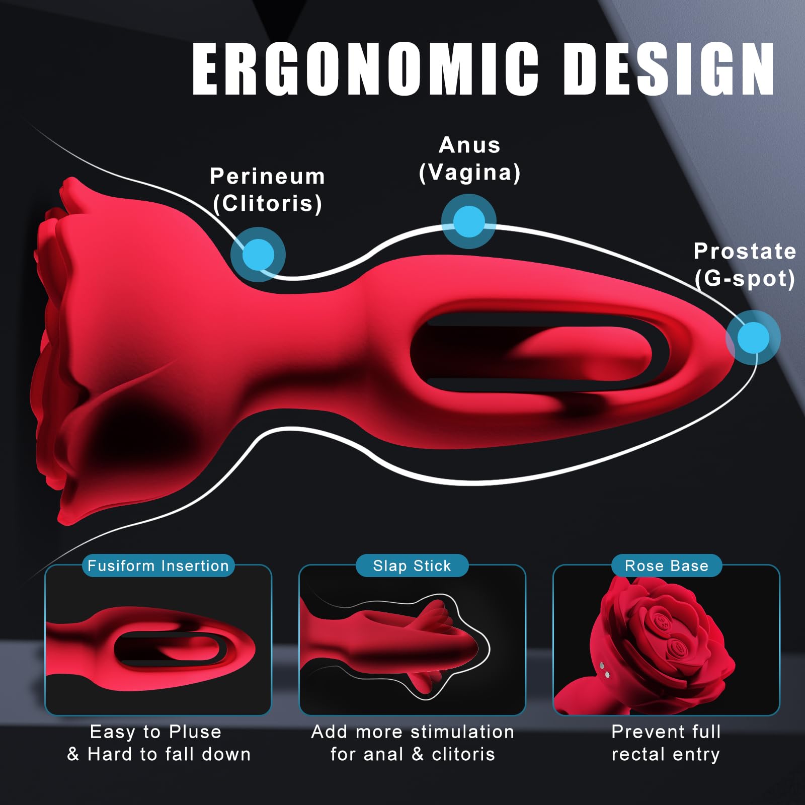 Rosebud Anal Vibrator - Flappende & Fjernbetjent