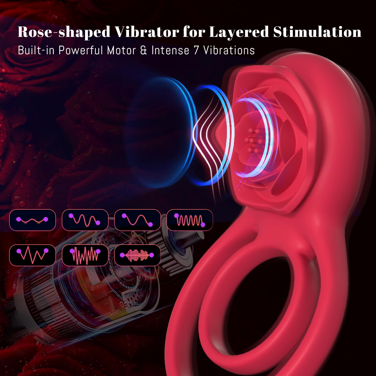 Rose Penis Ring - Vibration & Clitoral Toy