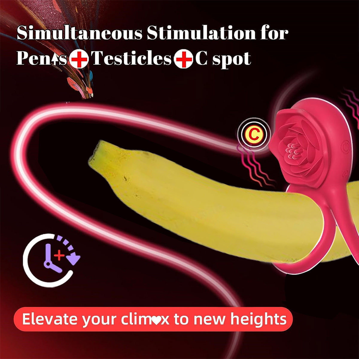 Rose Penis Ring - Vibration & Clitoral Toy