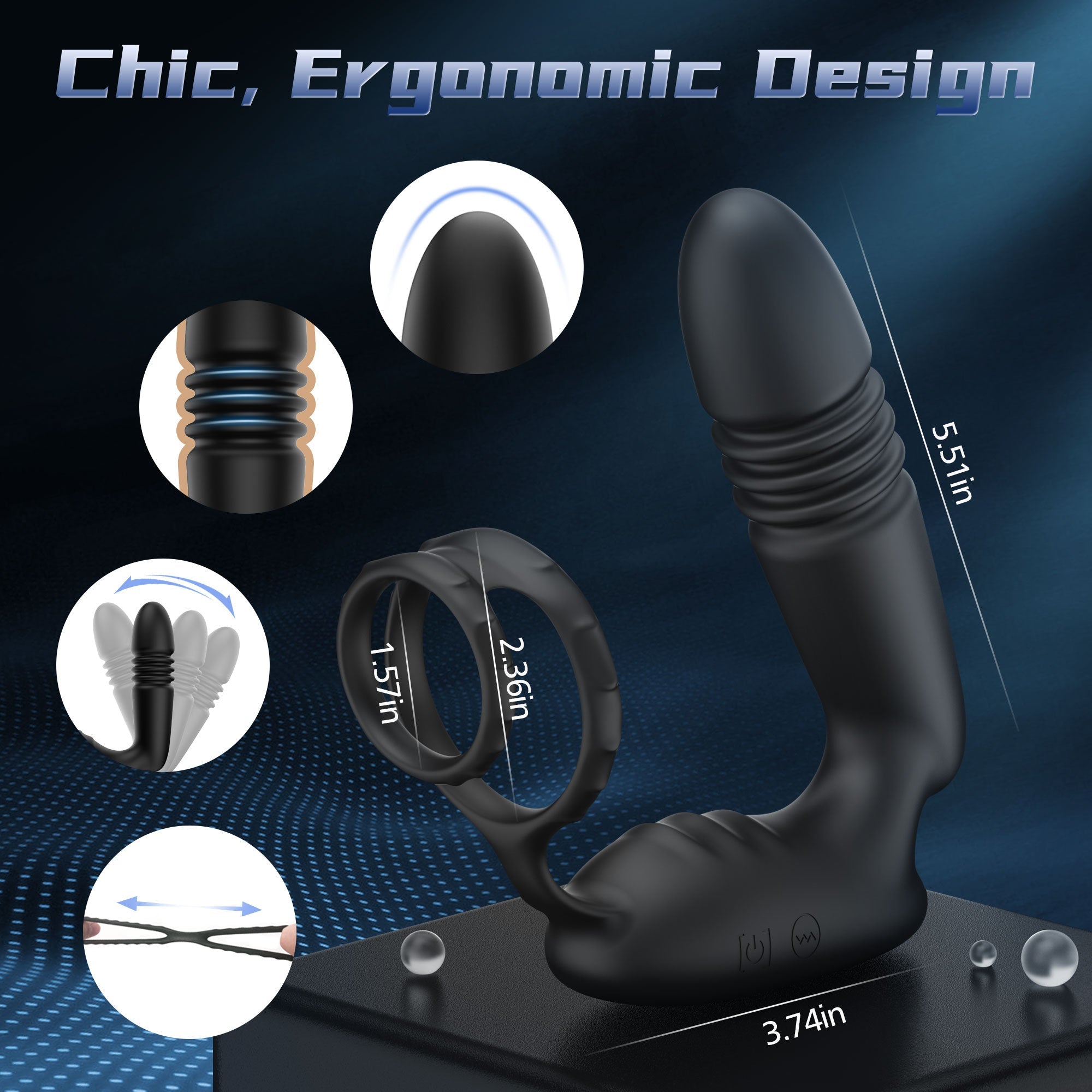 Thrusting Prostate Massager - Vibrating & App Controlled